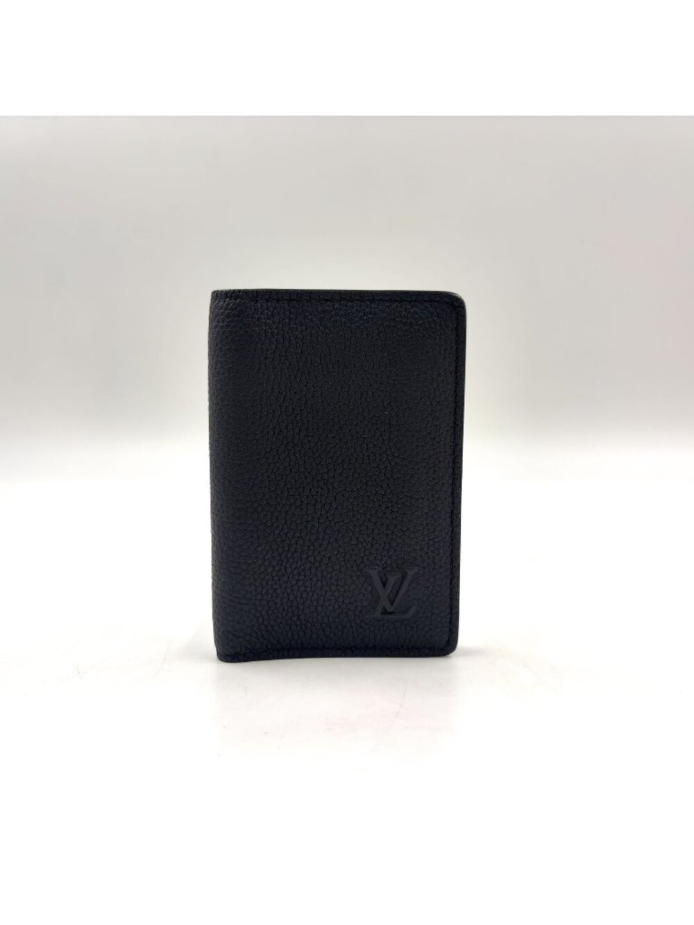 Louis Vuitton Pocket Organizer Leather Black Card Case